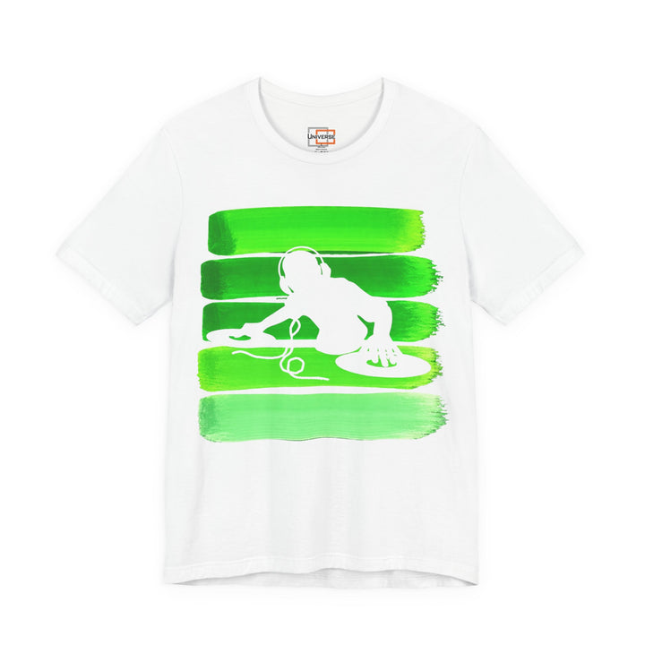 Vintage DJ Green Stripes — Unisex Graphic Tee | Universe