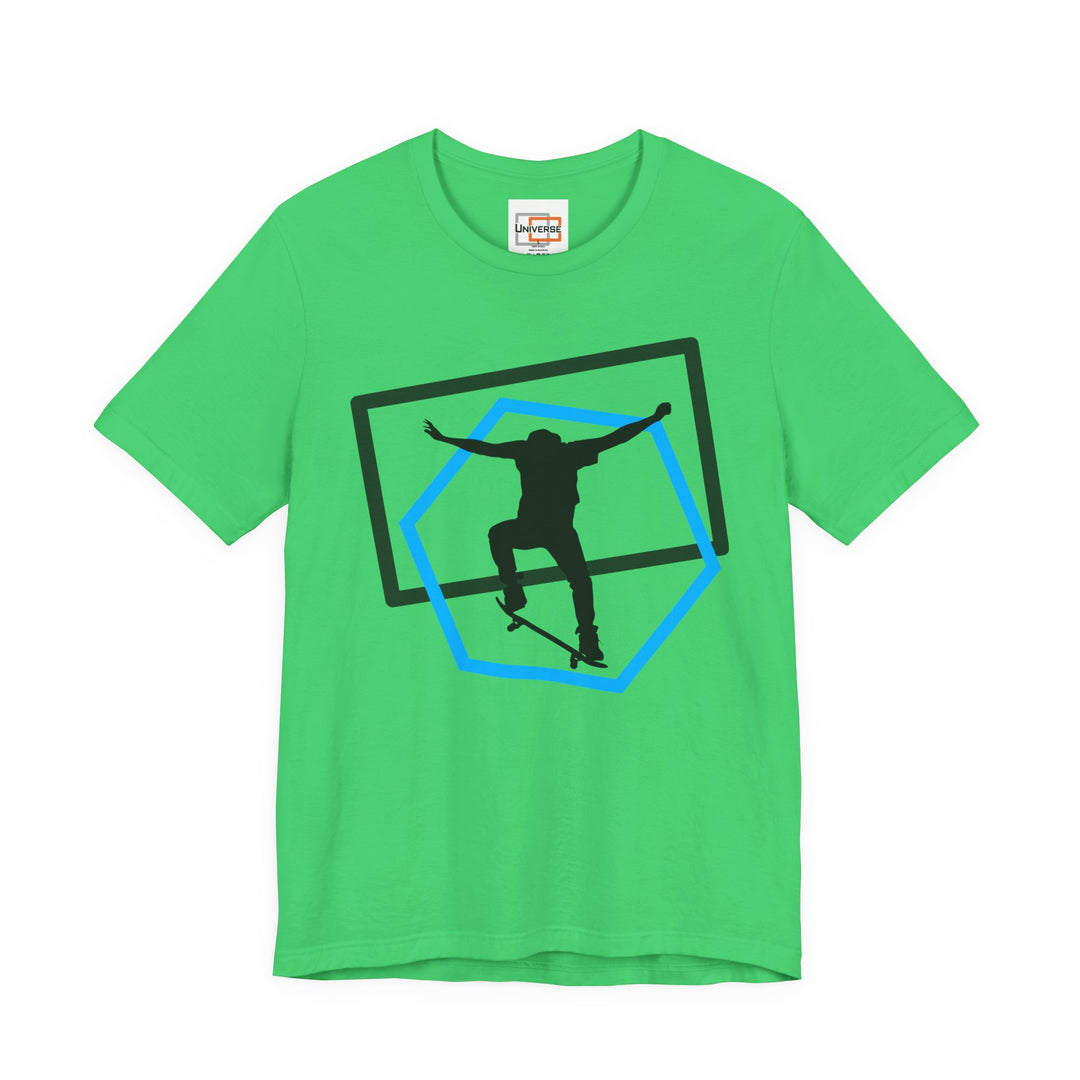 Minimal Skateboarder Ollie Light— Unisex Graphic Tee | Universe