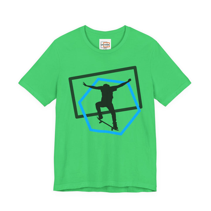 Minimal Skateboarder Ollie Light— Unisex Graphic Tee | Universe