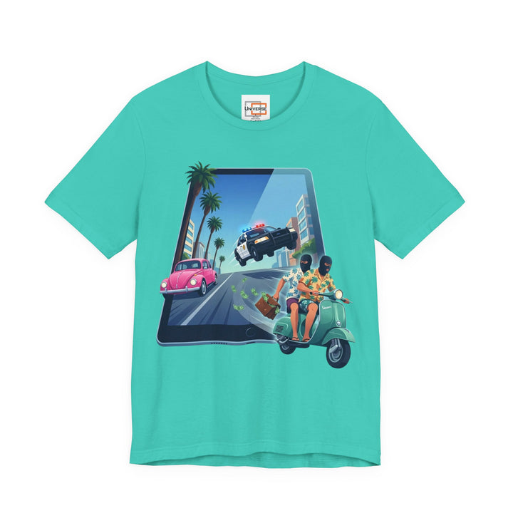 Vespa Heist Portal — Unisex Graphic Tee | Universe