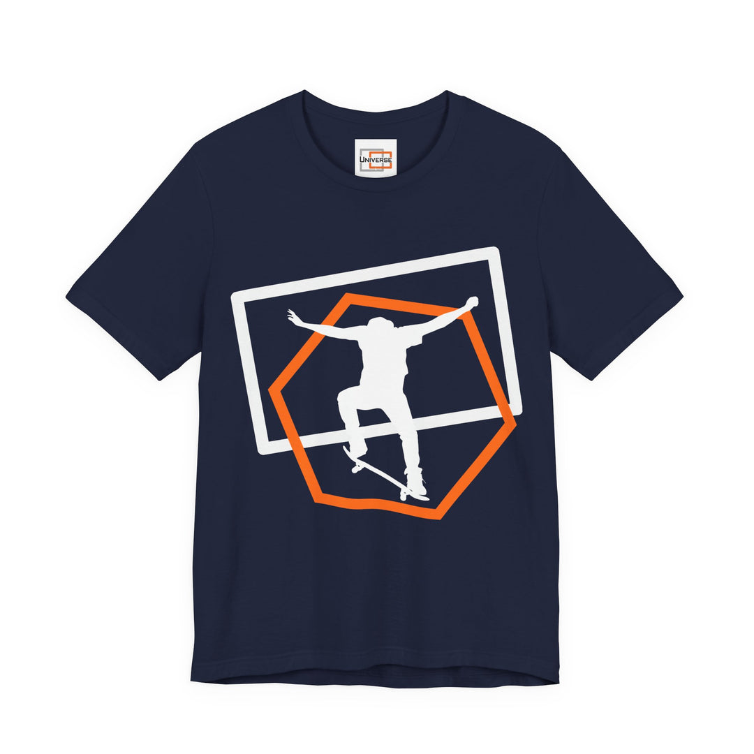 Minimal Skateboarder Ollie Dark — Unisex Graphic Tee | Universe