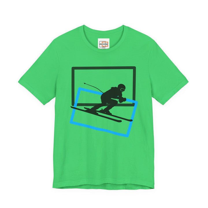 Minimal Downhill Skier Light— Unisex Graphic Tee | Universe