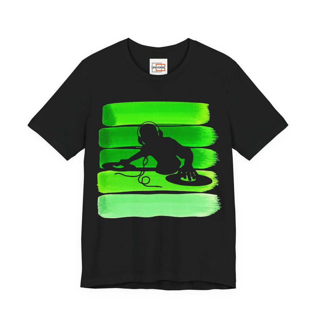 Vintage DJ Green Stripes — Unisex Graphic Tee | Universe