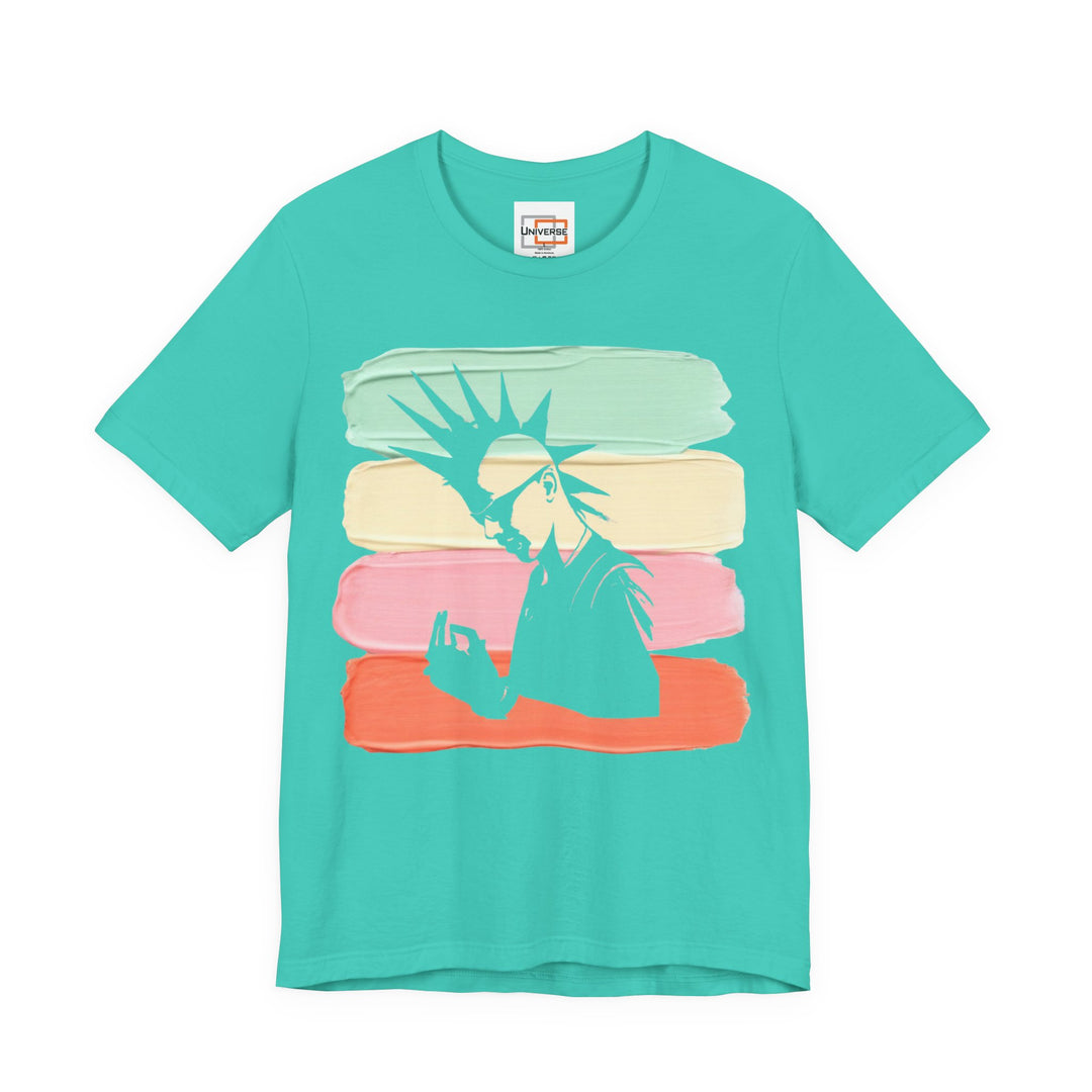 Vintage Punk Pastel Stripes — Unisex Graphic Tee | Universe