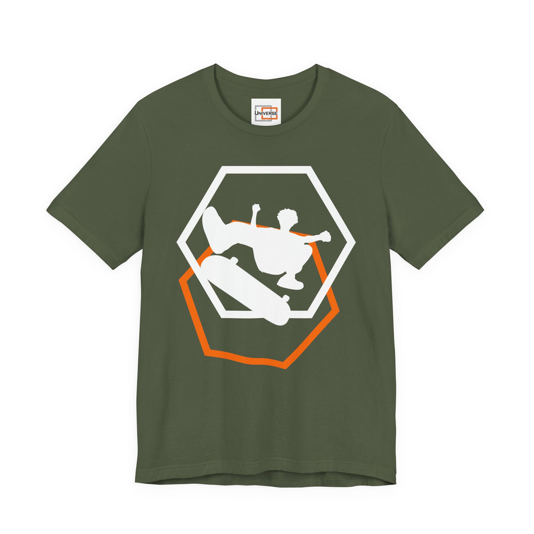 Minimal Skateboarder Dark — Unisex Graphic Tee | Universe