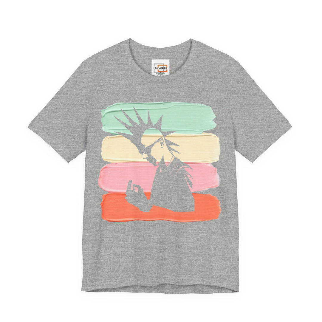 Vintage Punk Pastel Stripes — Unisex Graphic Tee | Universe