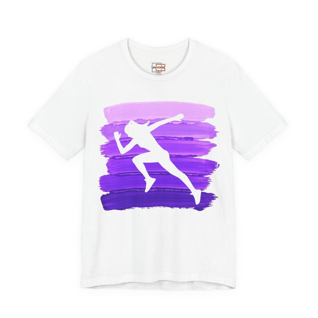 Vintage Sprint Purple Stripes — Unisex Graphic Tee | Universe