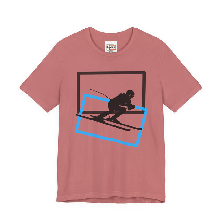 Minimal Downhill Skier Light— Unisex Graphic Tee | Universe