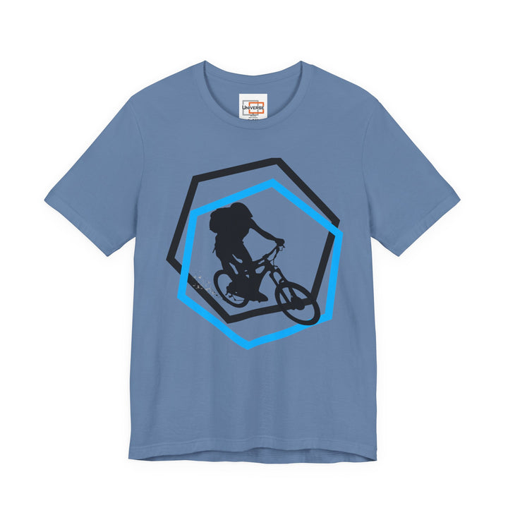 Minimal Mountain Biker Light — Unisex Graphic Tee | Universe