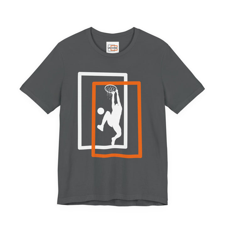 Minimal Basketball Dunk Dark — Unisex Graphic Tee | Universe