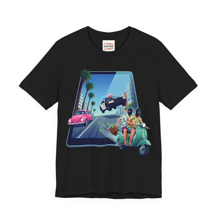 Vespa Heist Portal — Unisex Graphic Tee | Universe