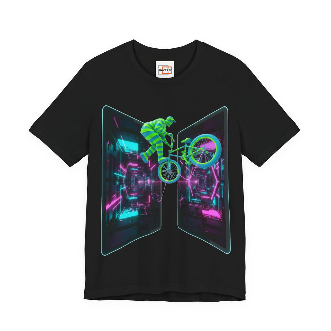 Neon BMX Cyber Z-Fold Portal— Unisex Graphic Tee | Universe