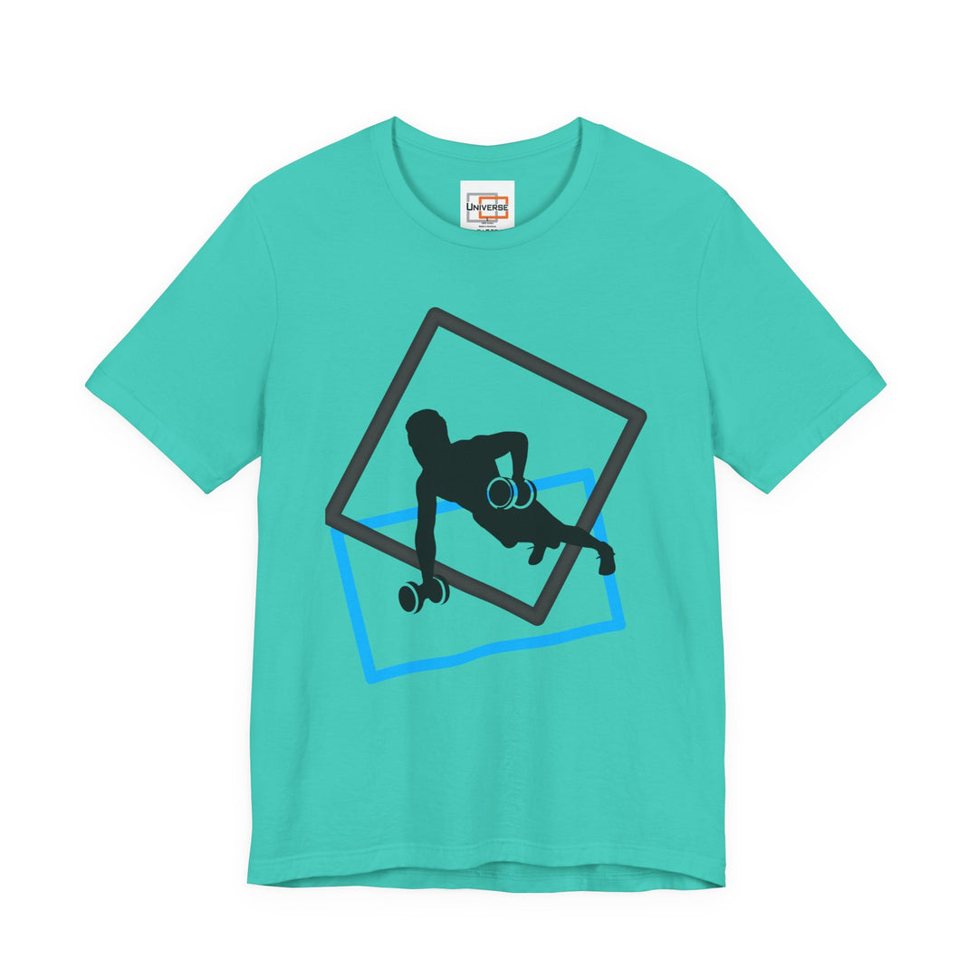 Minimal Dumbbell Row Light — Unisex Graphic Tee | Universe