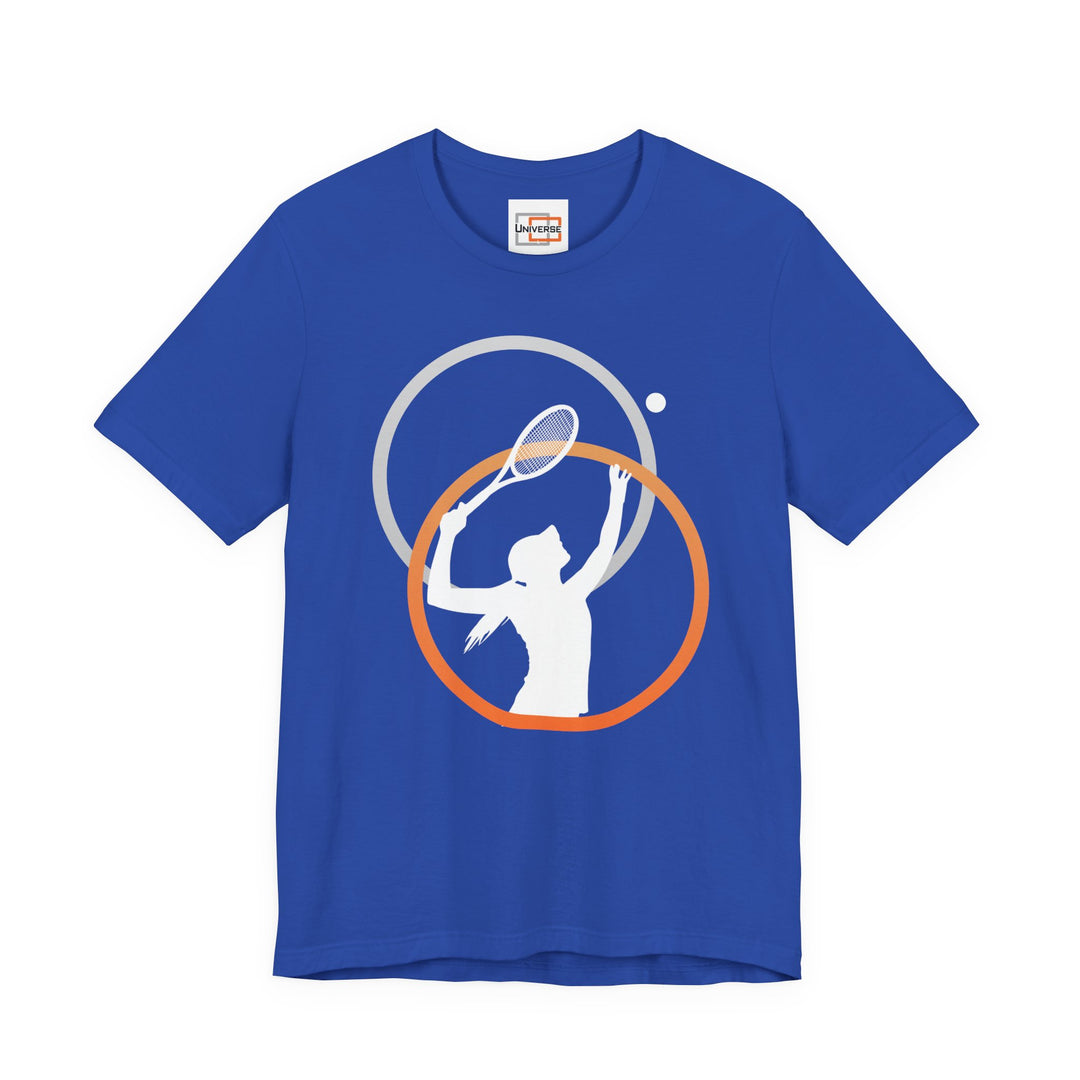 Minimal Tennis Player Dark — Unisex Graphic Tee | Universe