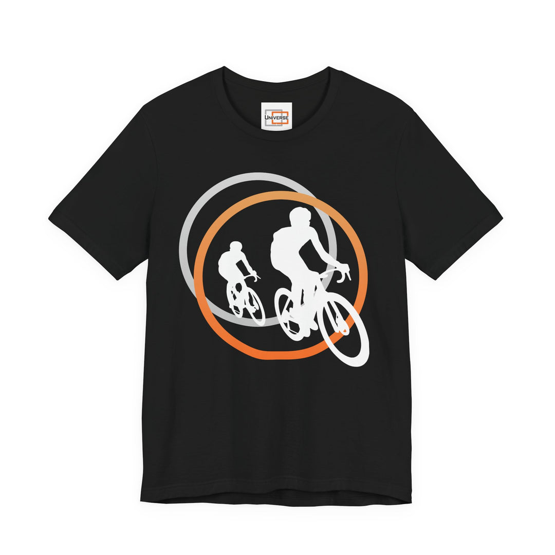 Minimal Cyclists Dark— Unisex Graphic Tee | Universe