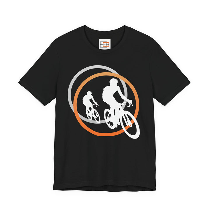 Minimal Cyclists Dark— Unisex Graphic Tee | Universe