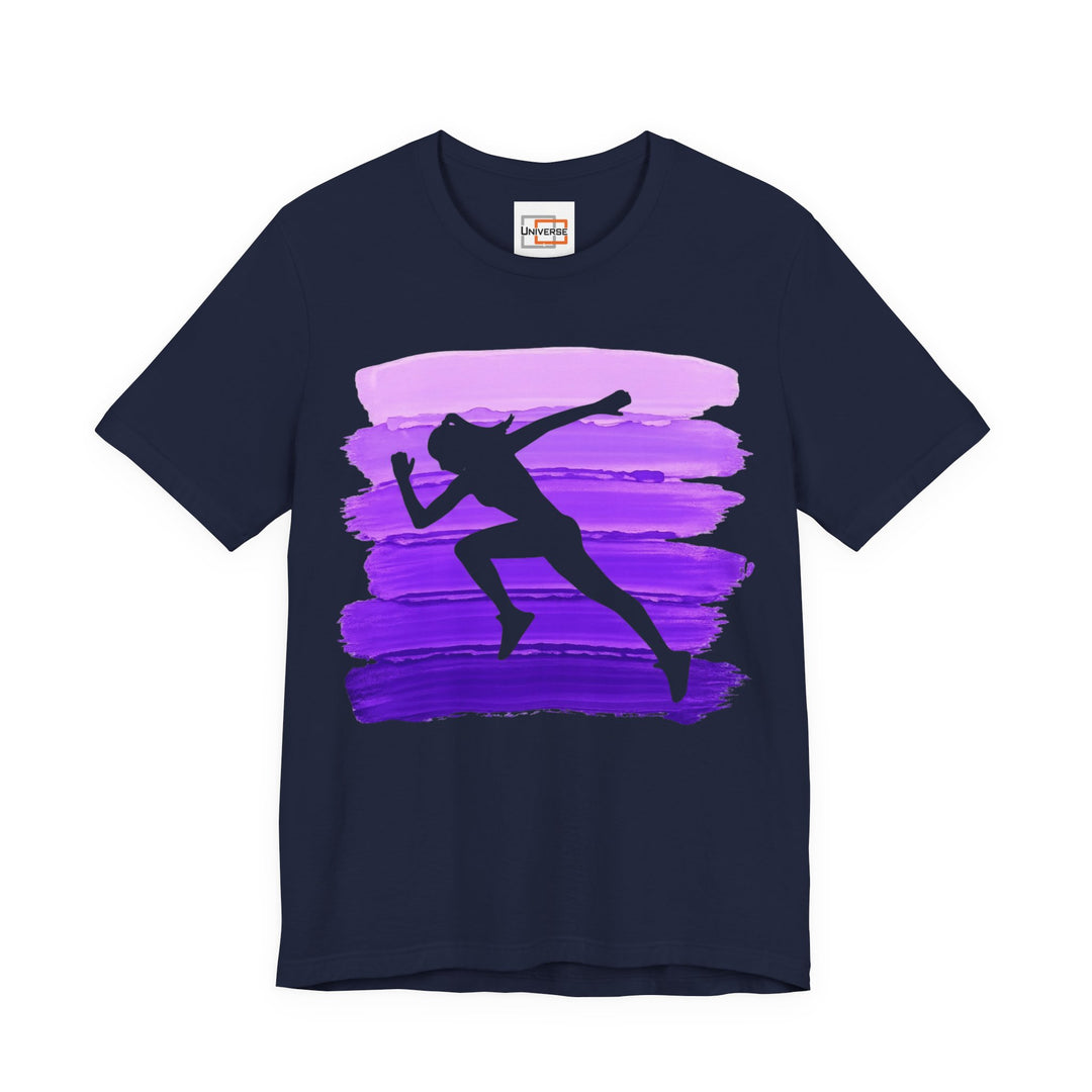 Vintage Sprint Purple Stripes — Unisex Graphic Tee | Universe