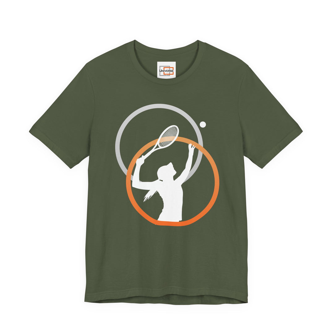 Minimal Tennis Player Dark — Unisex Graphic Tee | Universe