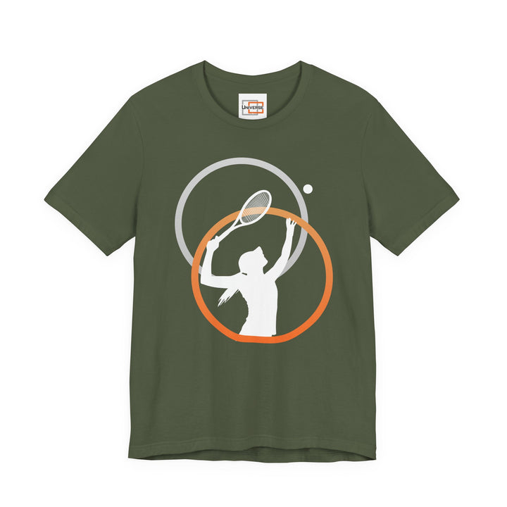 Minimal Tennis Player Dark — Unisex Graphic Tee | Universe