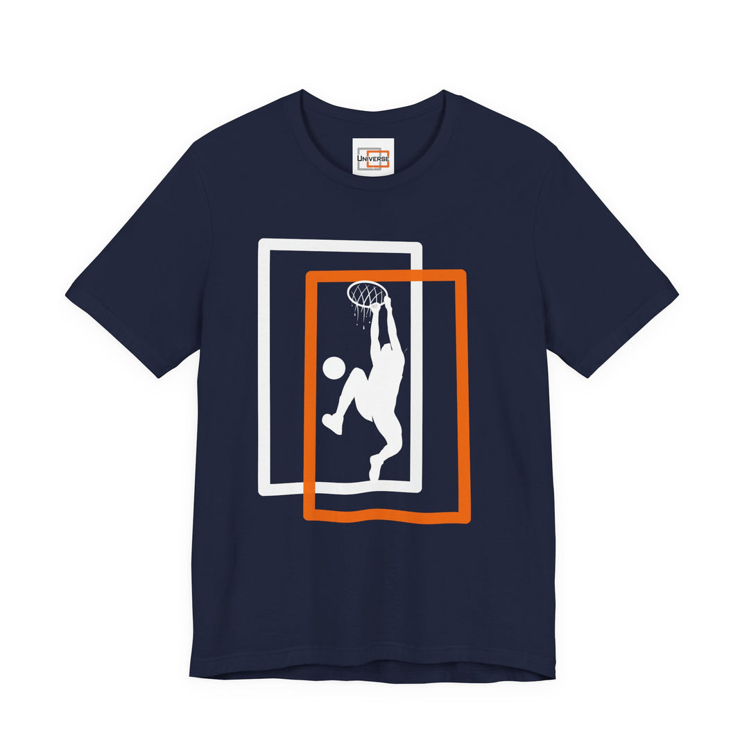 Minimal Basketball Dunk Dark — Unisex Graphic Tee | Universe