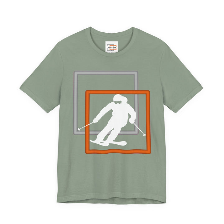 Minimal Downhill Skier Dark — Unisex Graphic Tee | Universe