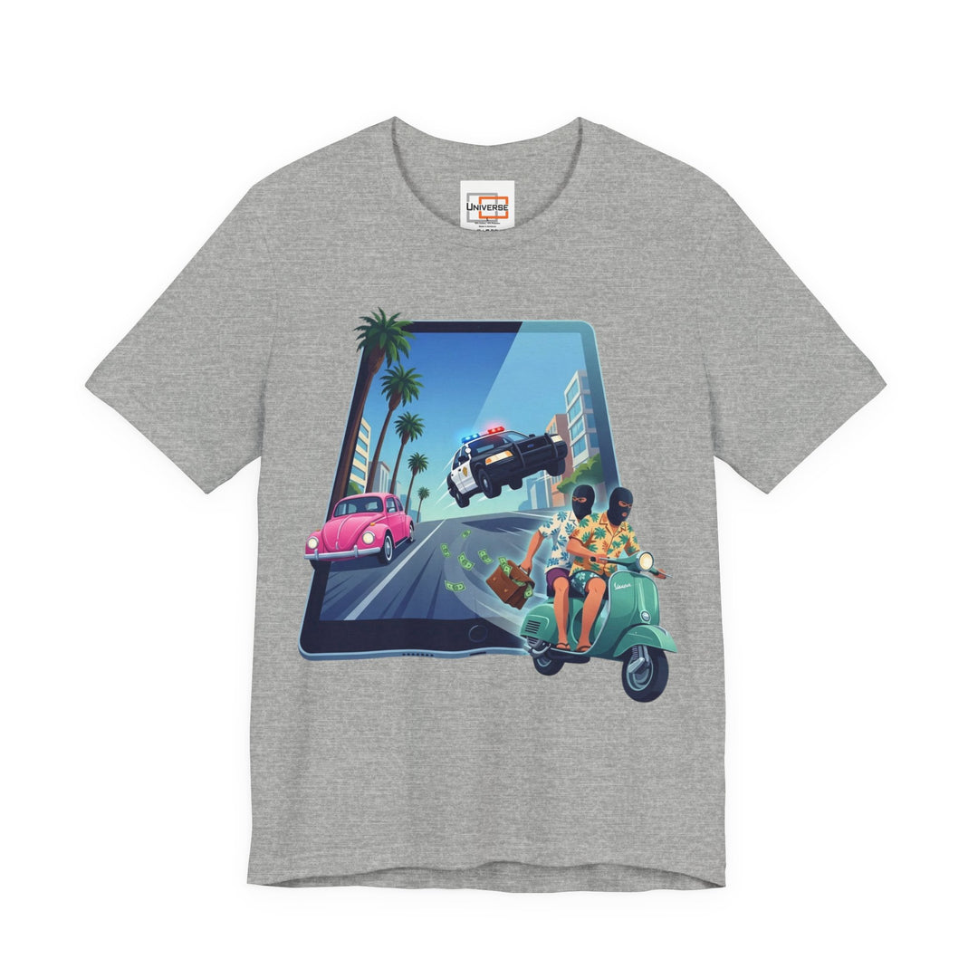 Vespa Heist Portal — Unisex Graphic Tee | Universe