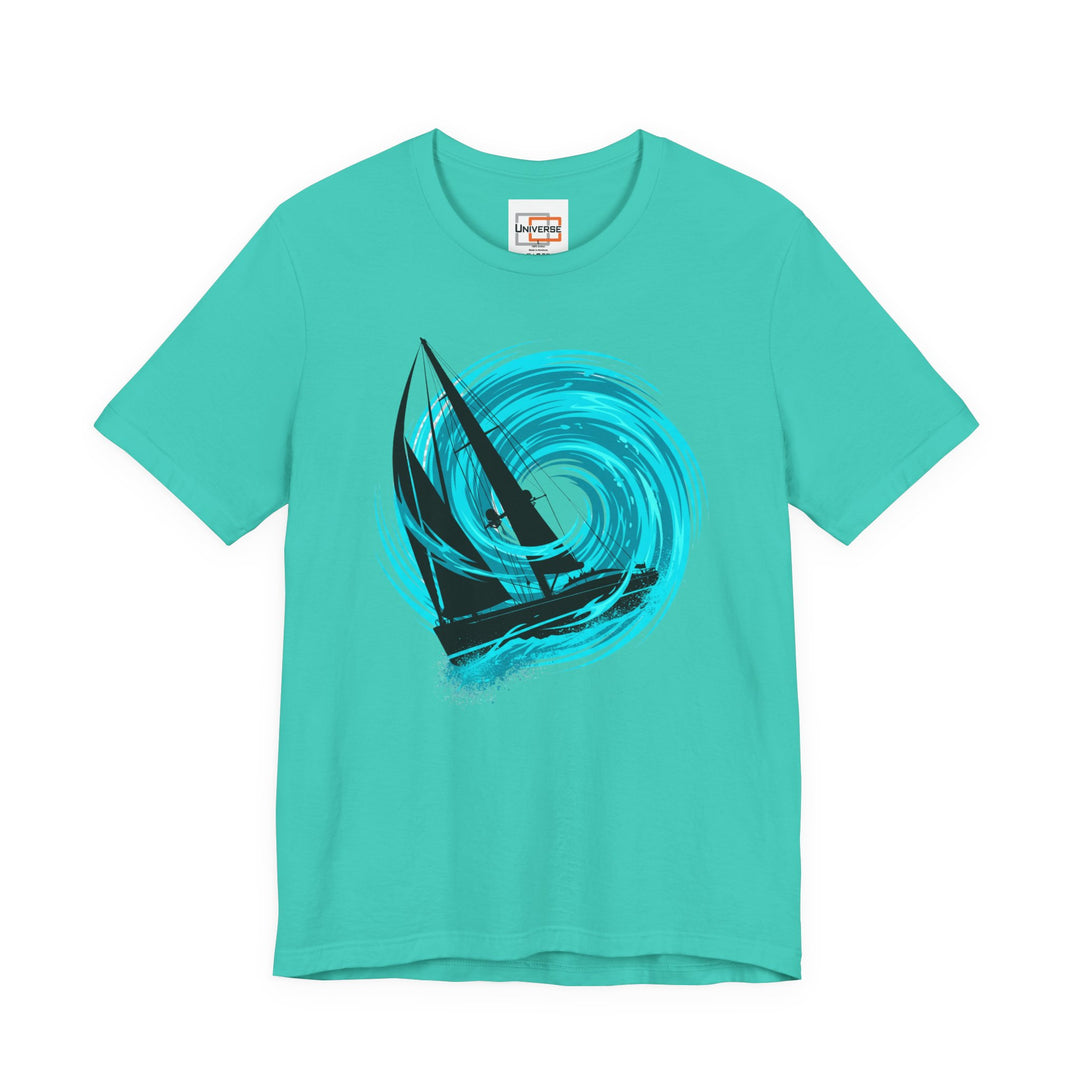 Neon Yacht Vortex — Unisex Graphic Tee | Universe