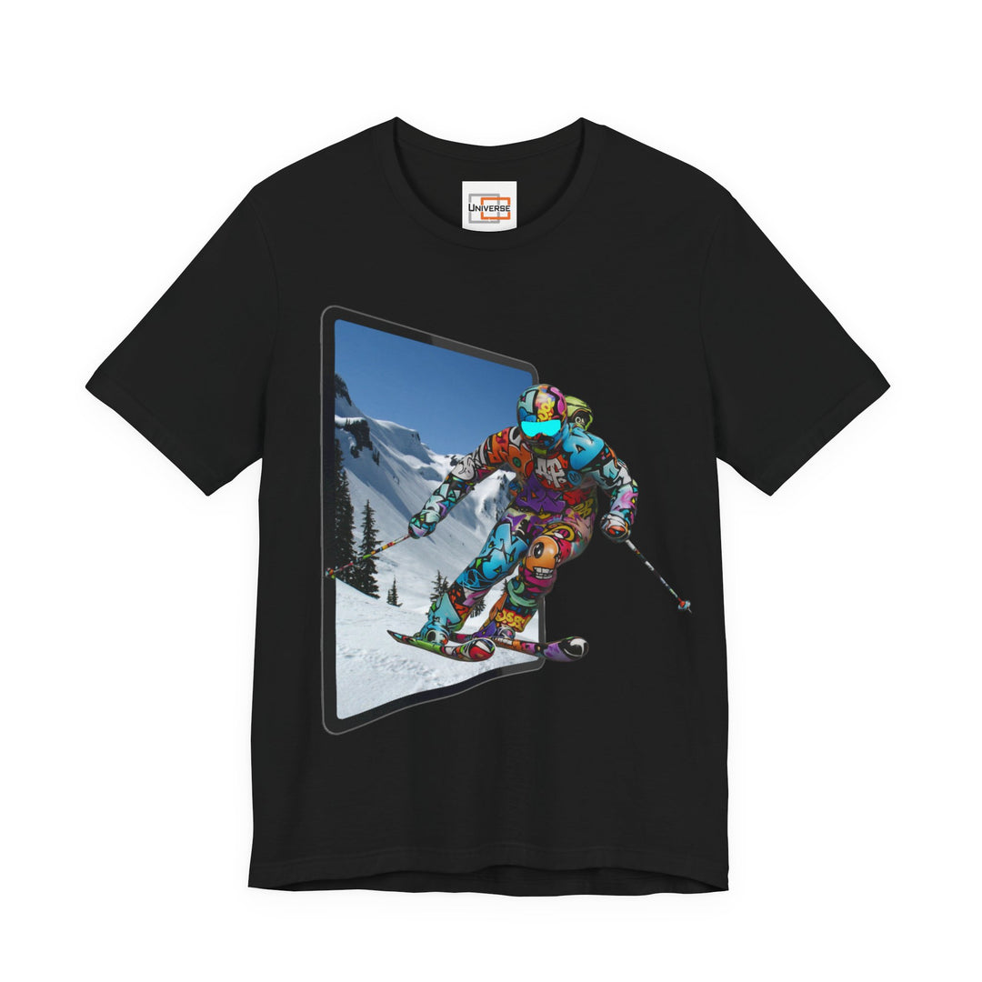 Graffiti Skier Portal — Unisex Graphic Tee | Universe