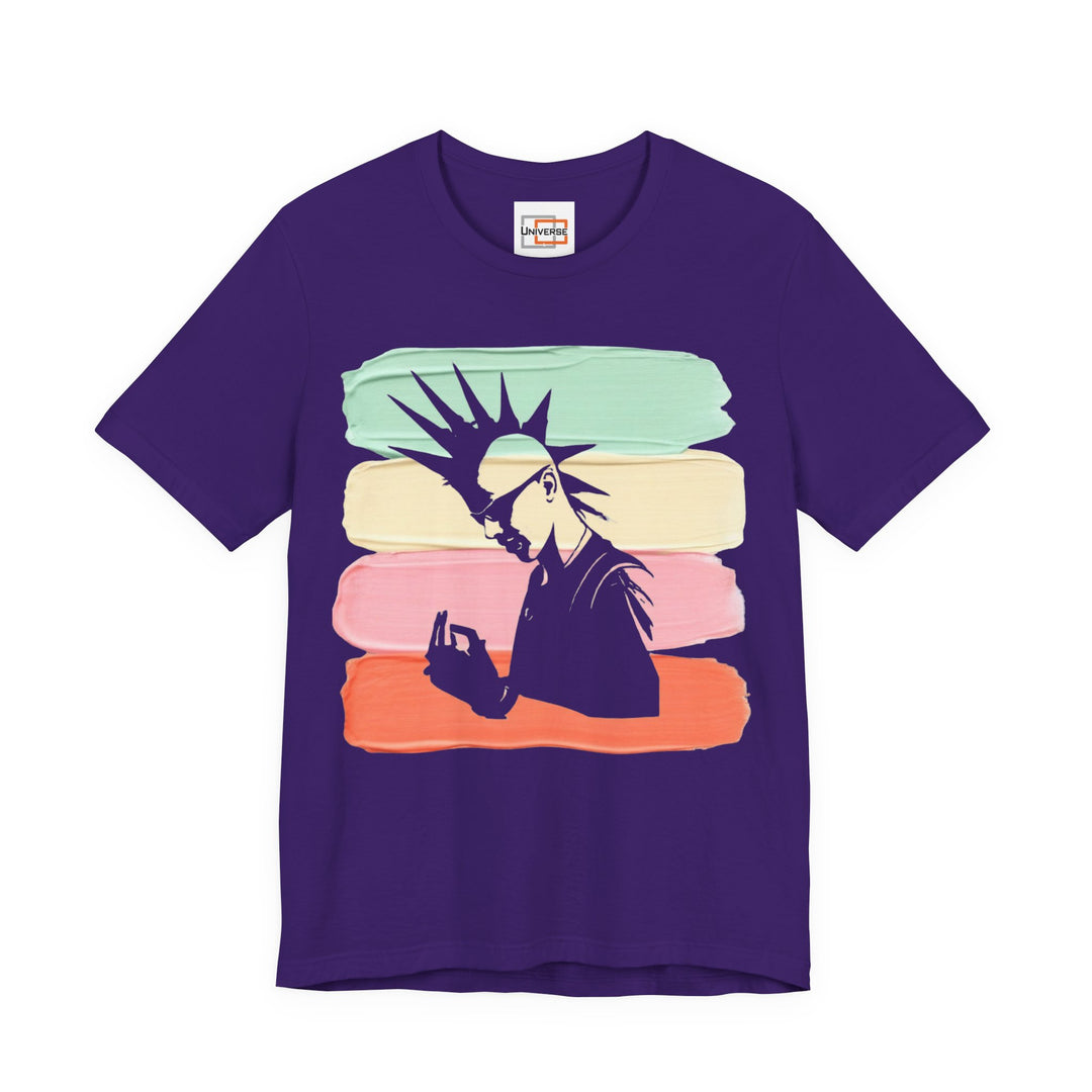 Vintage Punk Pastel Stripes — Unisex Graphic Tee | Universe