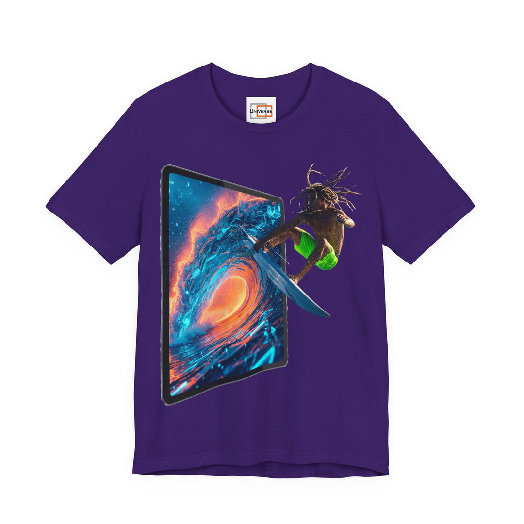 Fire Wave Surfer Portal— Unisex Graphic Tee | Universe