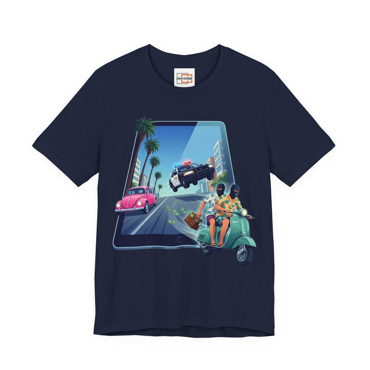 Vespa Heist Portal — Unisex Graphic Tee | Universe