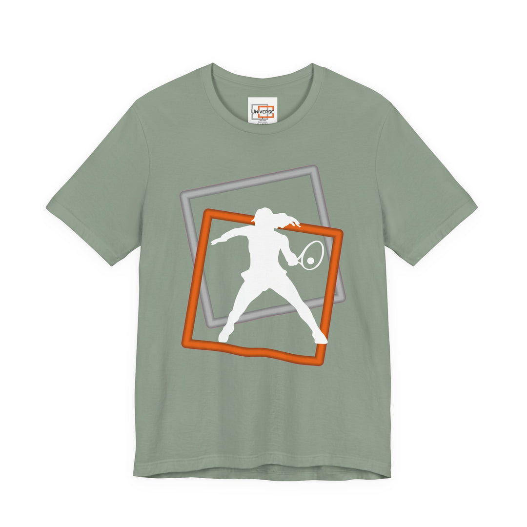 Minimal Tennis Woman Dark — Unisex Graphic Tee | Universe