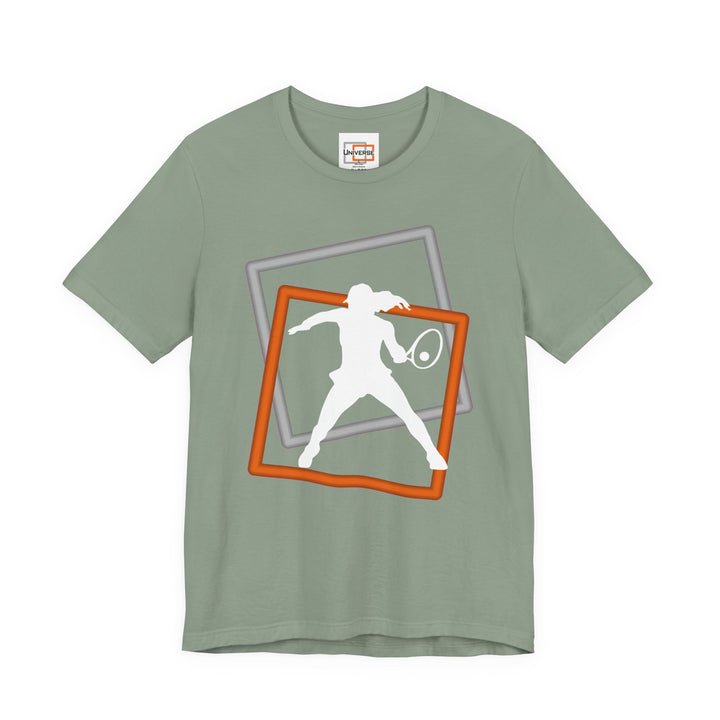 Minimal Tennis Woman Dark — Unisex Graphic Tee | Universe