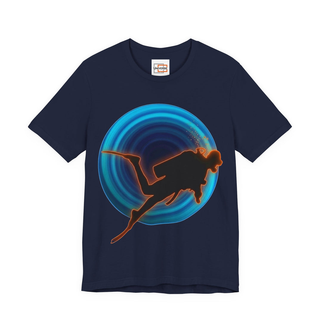 Neon Diver Vortex— Unisex Graphic Tee | Universe