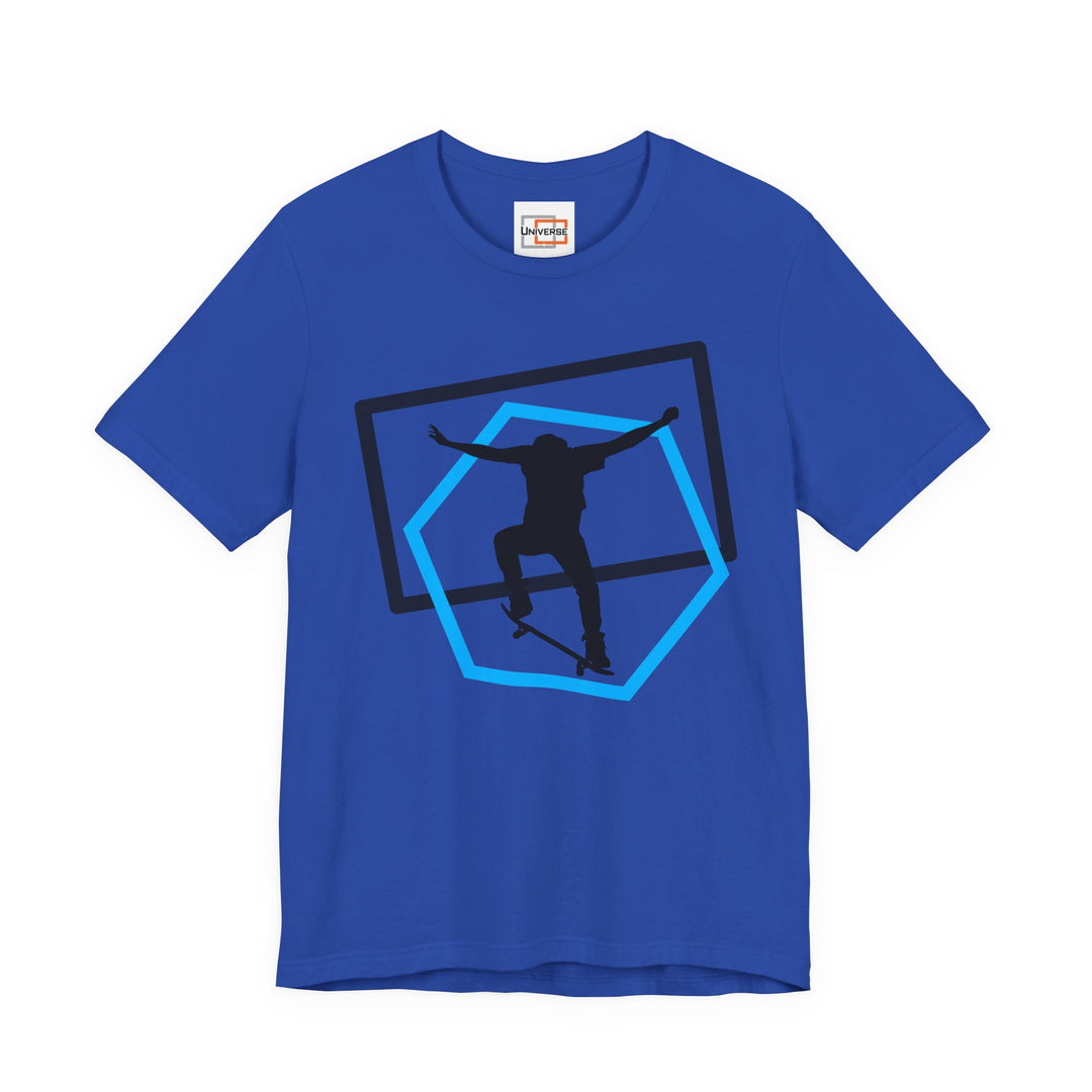 Minimal Skateboarder Ollie Light— Unisex Graphic Tee | Universe