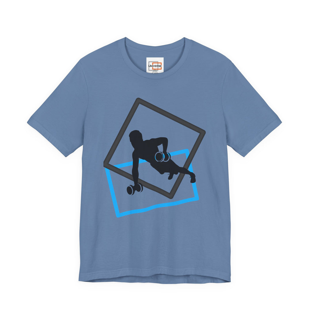 Minimal Dumbbell Row Light — Unisex Graphic Tee | Universe