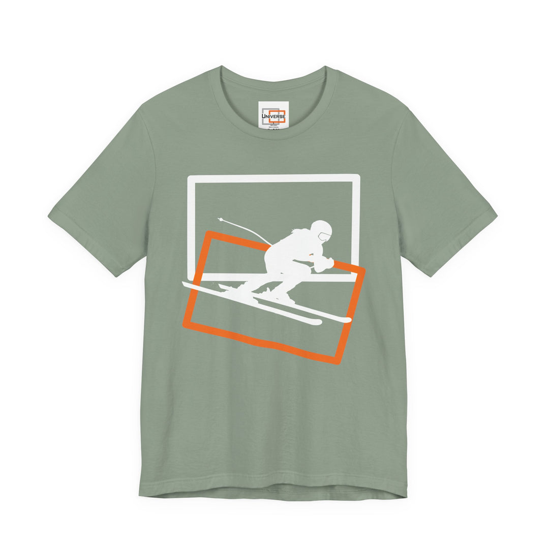 Minimal Speed Skier Dark — Unisex Graphic Tee | Universe