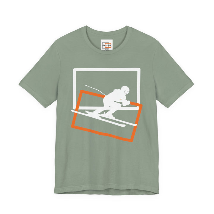 Minimal Speed Skier Dark — Unisex Graphic Tee | Universe