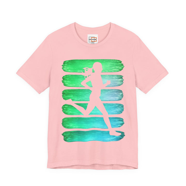 Vintage Runner Green Teal Stripes — Unisex Graphic Tee | Universe