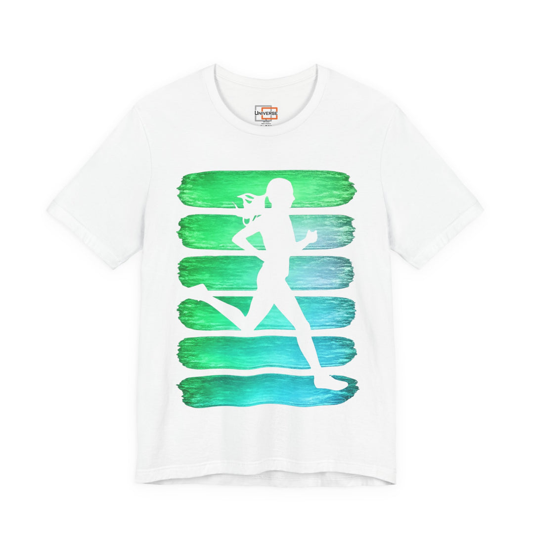 Vintage Runner Green Teal Stripes — Unisex Graphic Tee | Universe