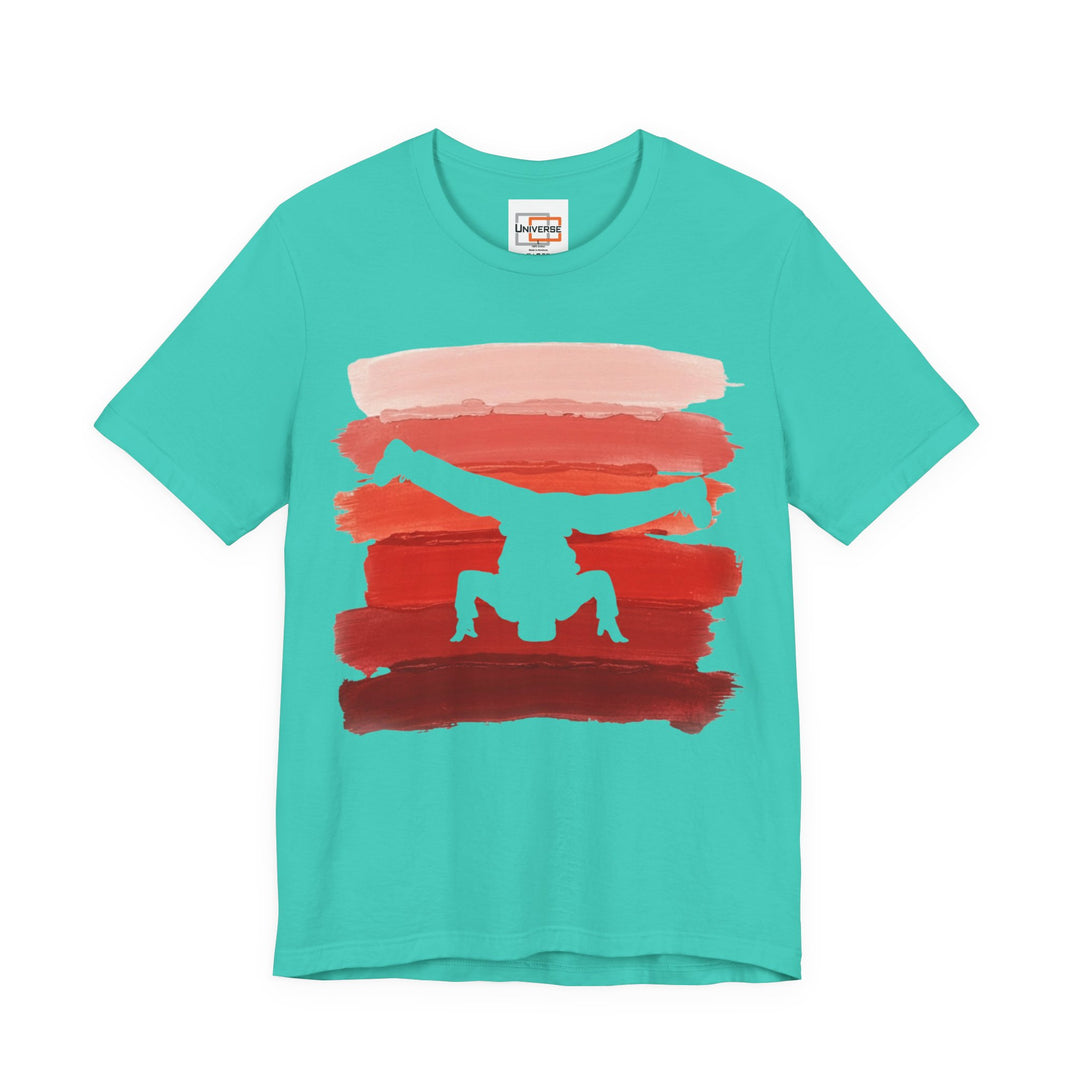 Vintage Breakdancer Red Stripes — Unisex Graphic Tee | Universe