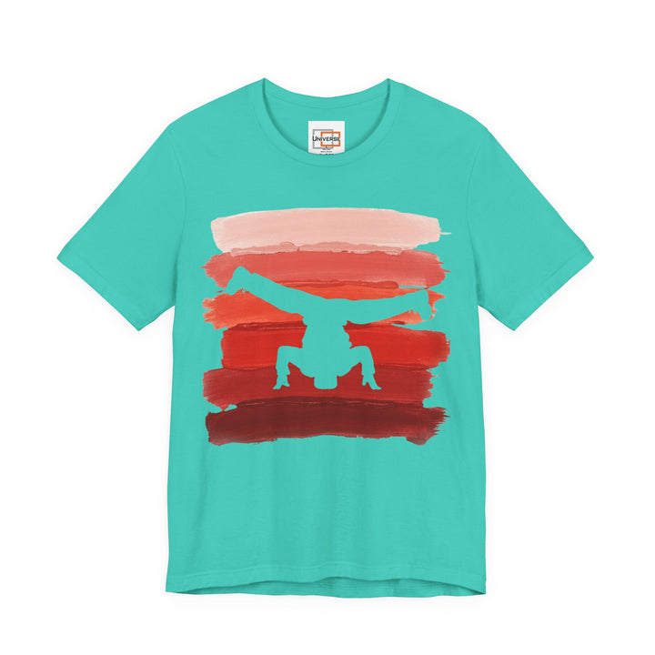 Vintage Breakdancer Red Stripes — Unisex Graphic Tee | Universe