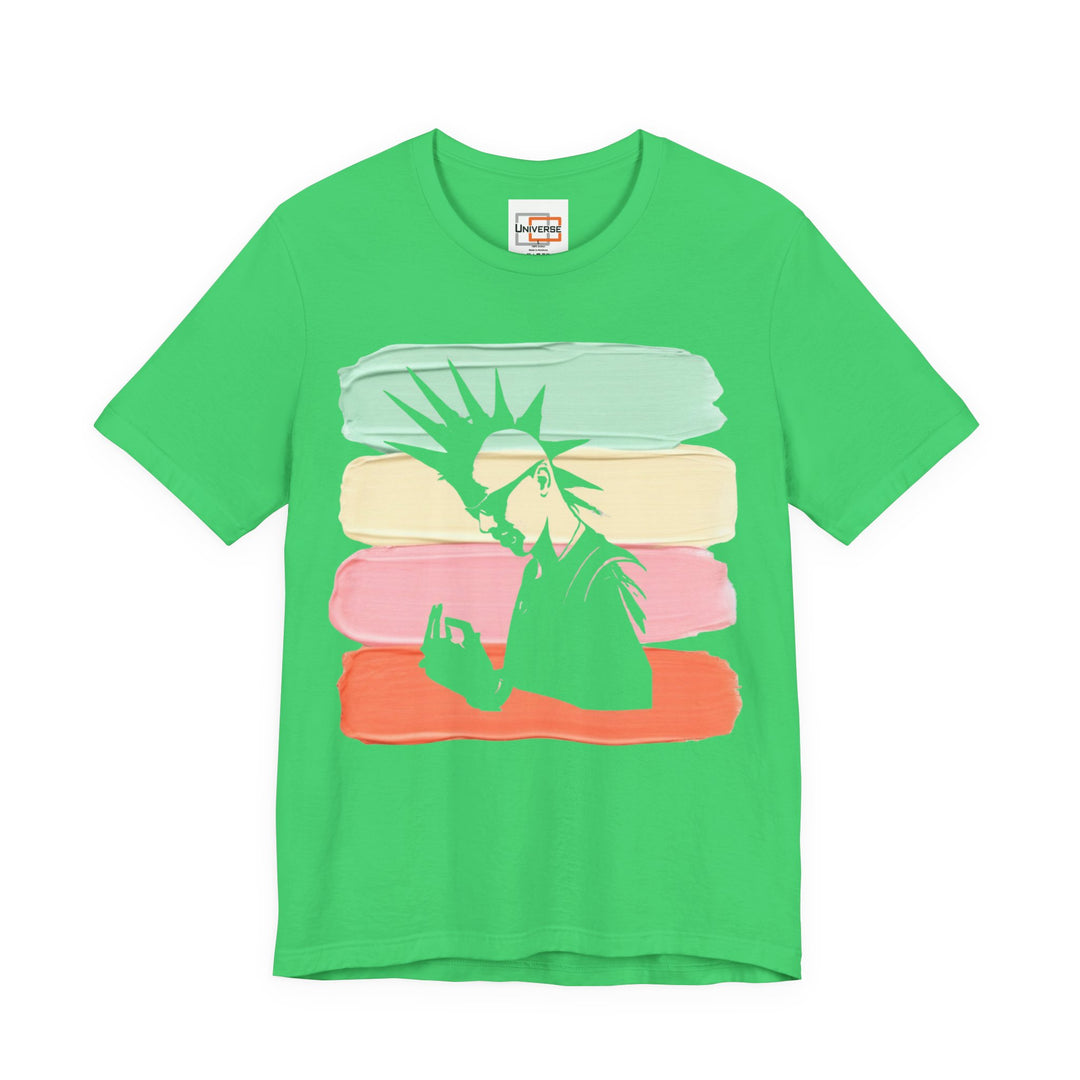 Vintage Punk Pastel Stripes — Unisex Graphic Tee | Universe