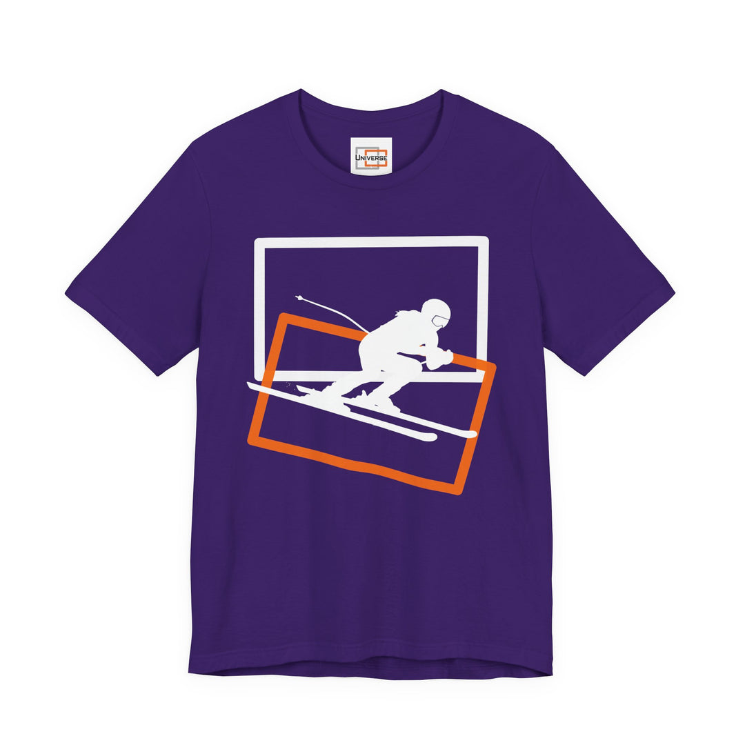 Minimal Speed Skier Dark — Unisex Graphic Tee | Universe