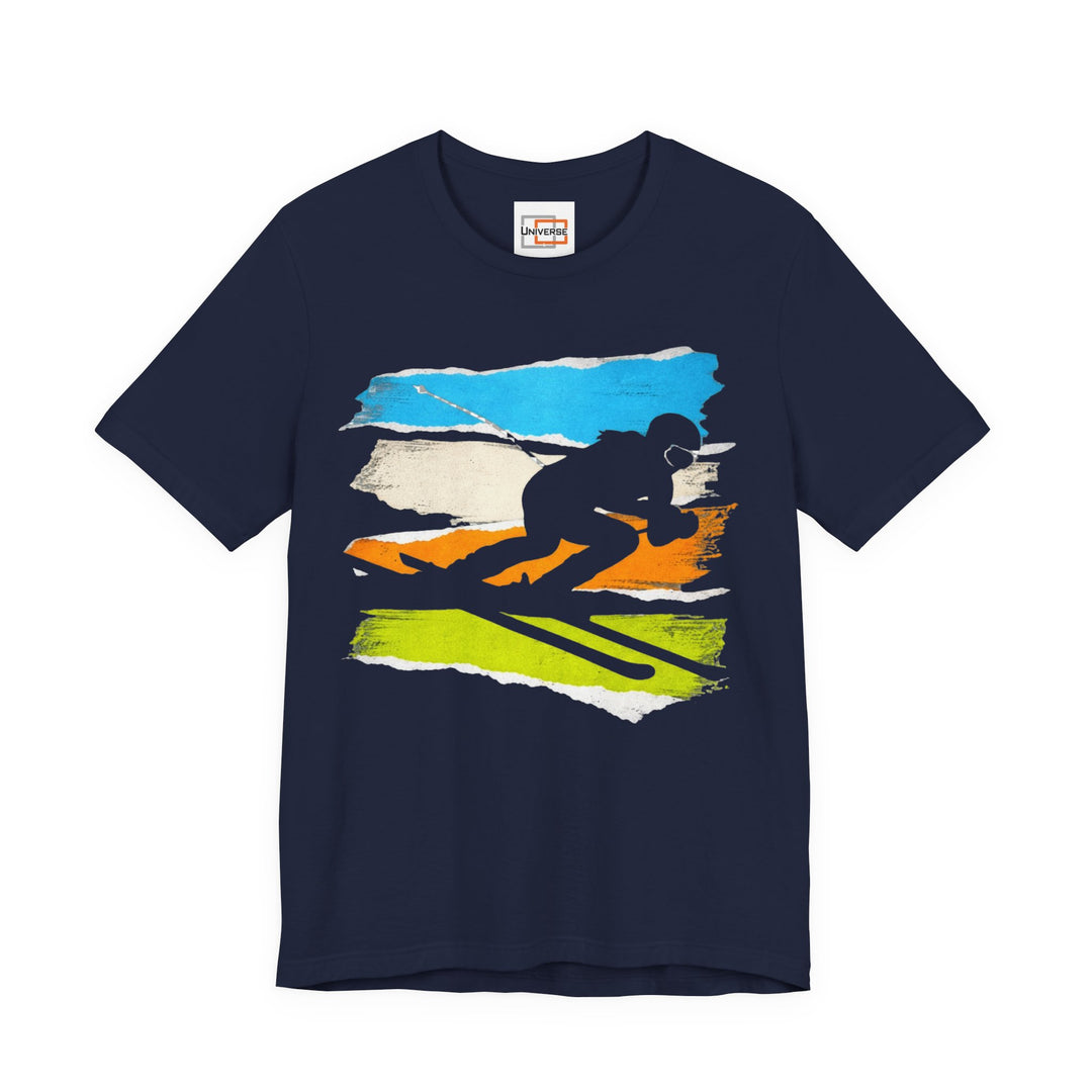 Vintage Downhill Skier Retro — Unisex Graphic Tee | Universe