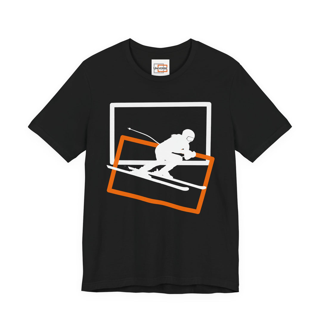 Minimal Speed Skier Dark — Unisex Graphic Tee | Universe