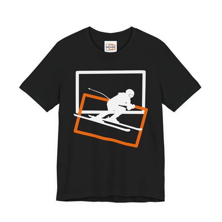 Minimal Speed Skier Dark — Unisex Graphic Tee | Universe