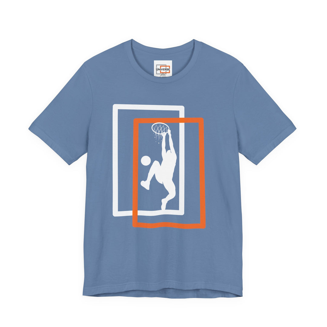 Minimal Basketball Dunk Dark — Unisex Graphic Tee | Universe