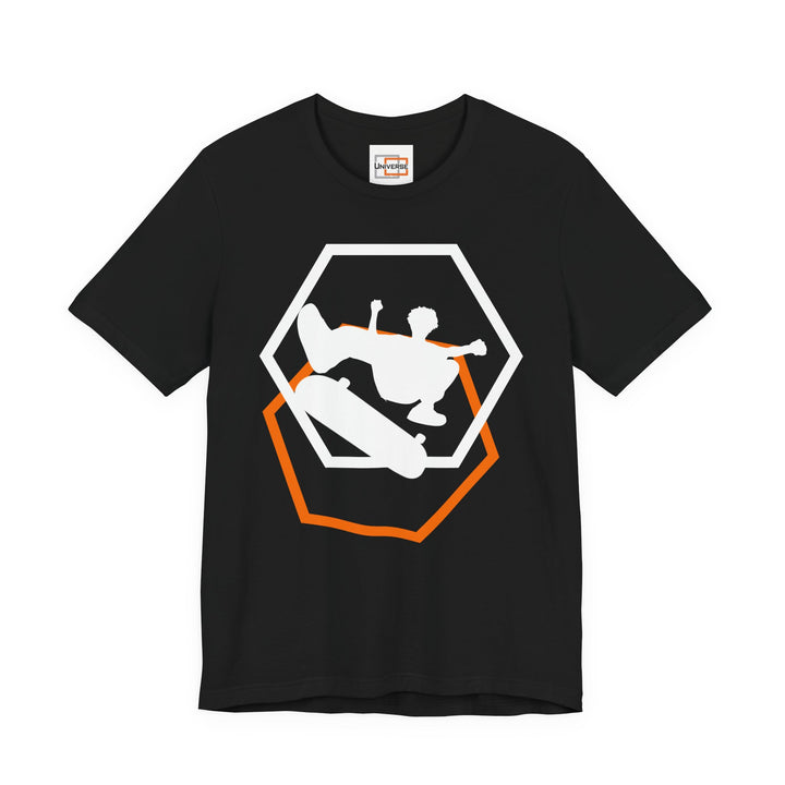Minimal Skateboarder Dark — Unisex Graphic Tee | Universe