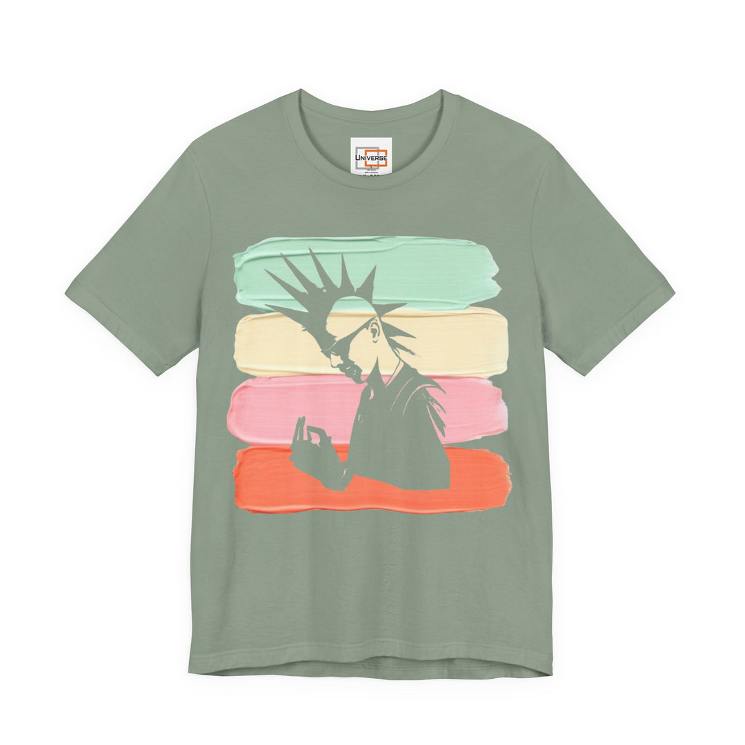 Vintage Punk Pastel Stripes — Unisex Graphic Tee | Universe
